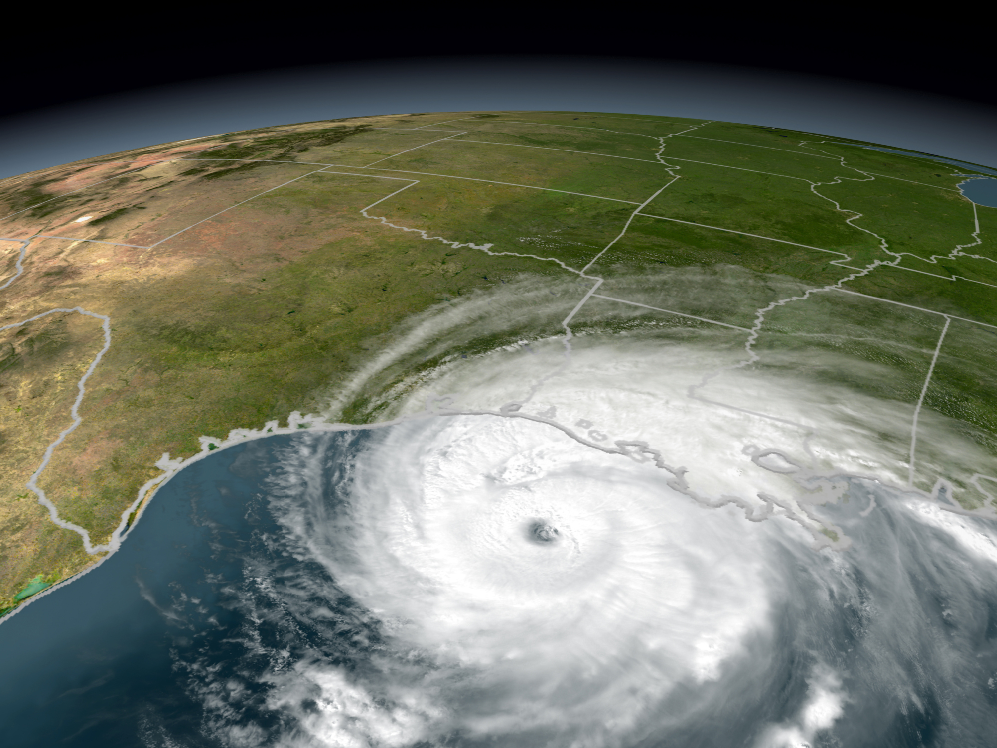 Hurricane Rita threatening the Texas and Louisiana coasts on September 23, 2005.